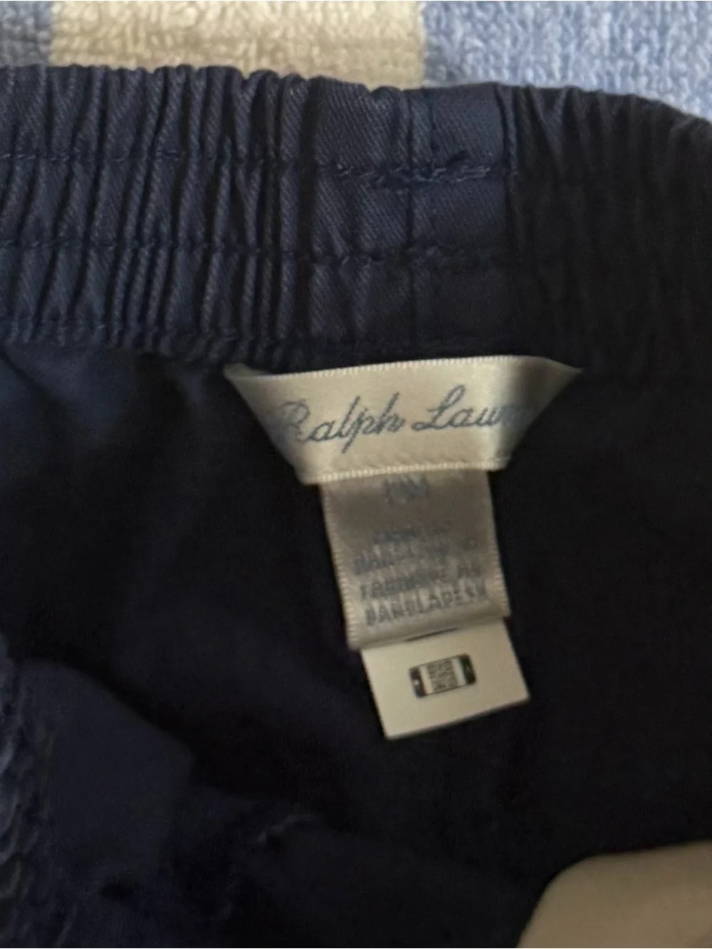 Ralph Lauren Size 12 Months Navy Elastic Waist Pull-On Kids Shorts